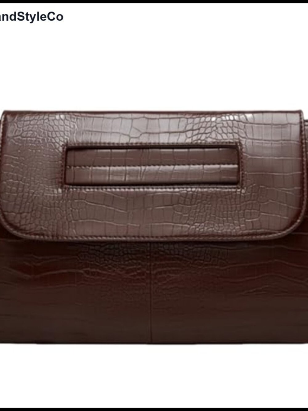 Oversized Crocodile Pattern Faux Leather Clutch Purse Shoulder Bag